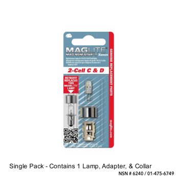 Replacement Lamp-Bulb for 2-Cell C & D Flashlight
